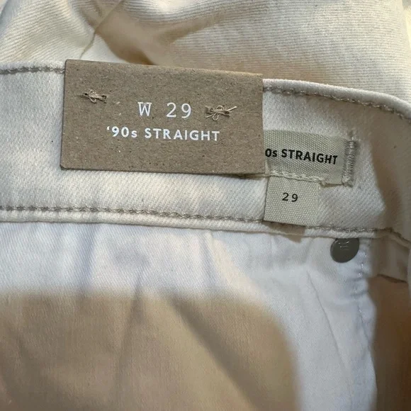 Madewell The 90s Straight High Rise Jeans Cream Size 29 - Picture 9 of 11